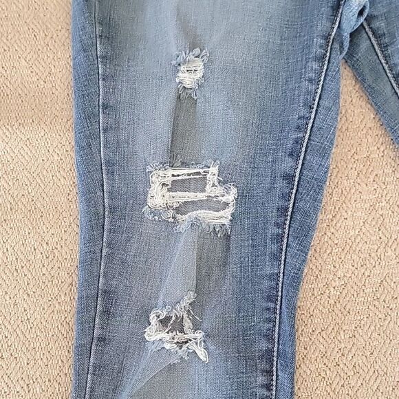 Levi's 711 Skinny Distressed Cuffed Frayed Hem Jeans - Size 27 - Picture 7 of 14